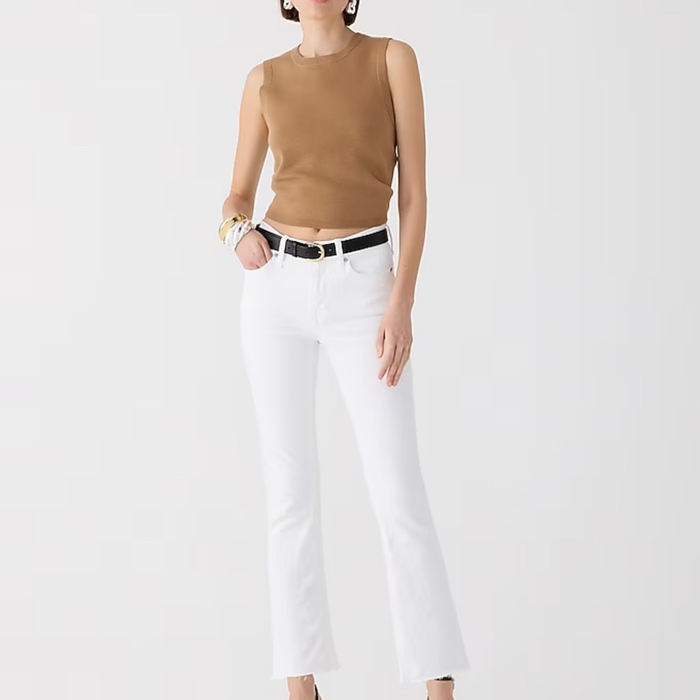 J.Crew 9" Demi Boot Crop Jean White Wash Size 25 BQ301